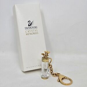 Swarovski Crystal Memories Golf Bag Keychain Gold Tone 191632 Made in Austria